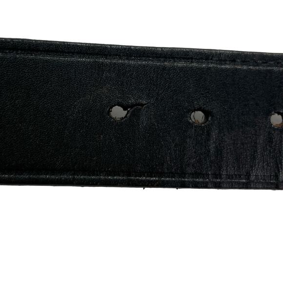 VTG Smith & Wesson Black Leather Belt JAY Solid Brass Buckle USA Made Rugged 38" - Picture 5 of 14
